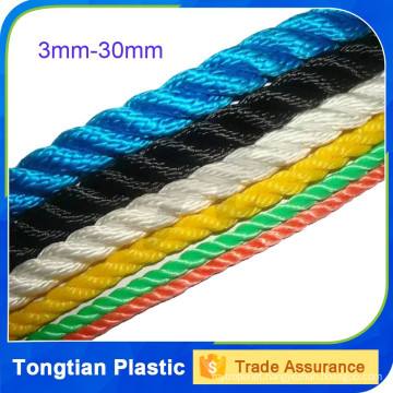 All kinds of pp / pe / polyester 6-30 mm twisted high strength rope